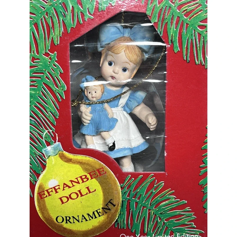 Effanbee Doll Ornaments Set of 4 Limited Edition Cold Cast Resin Vintage Style